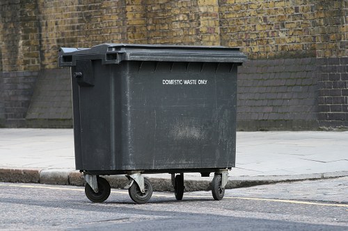 Sorted recycling containers outside a shop in Whitechapel