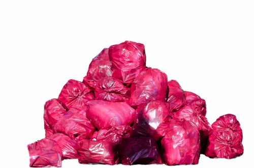 Professional waste disposal service assisting a business